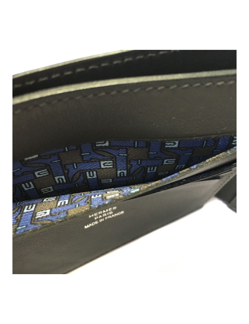 Porte cartes HERMES MC2 Copernic cuir swift gris foncé
