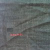 CHANEL scarf silk and cashmere green and red brick