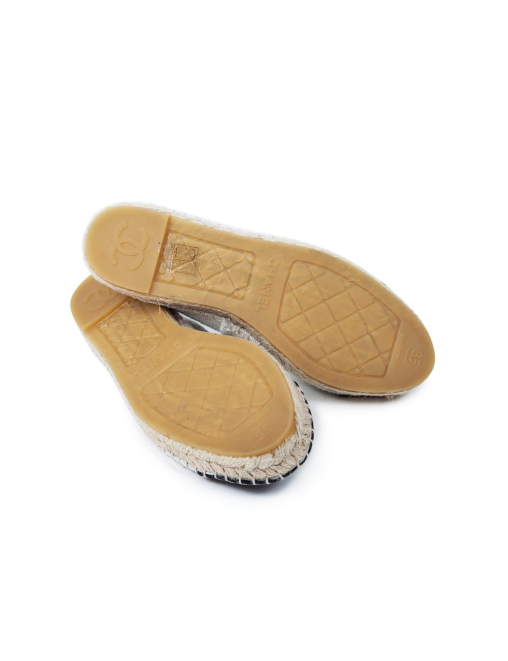 Espadrilles CHANEL T 35 toile bicolore