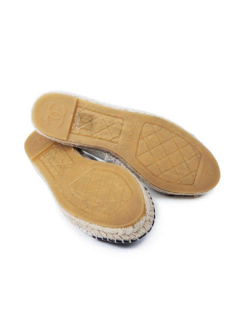 Espadrilles CHANEL T 35 toile bicolore