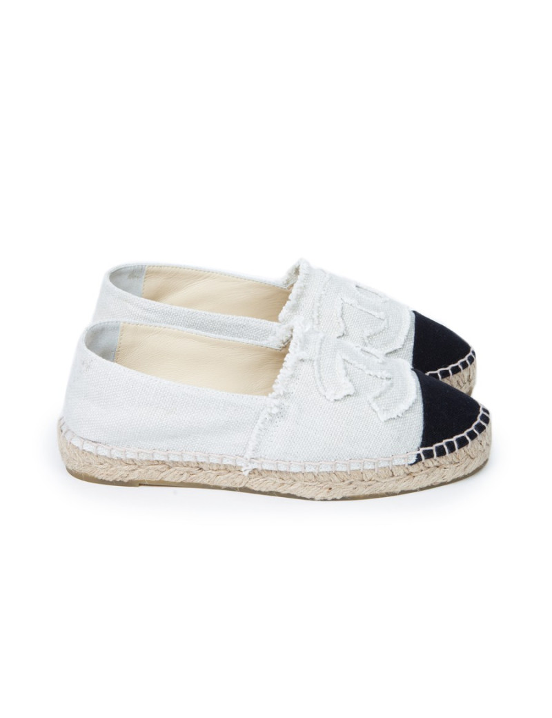 Espadrilles CHANEL T 35 toile bicolore