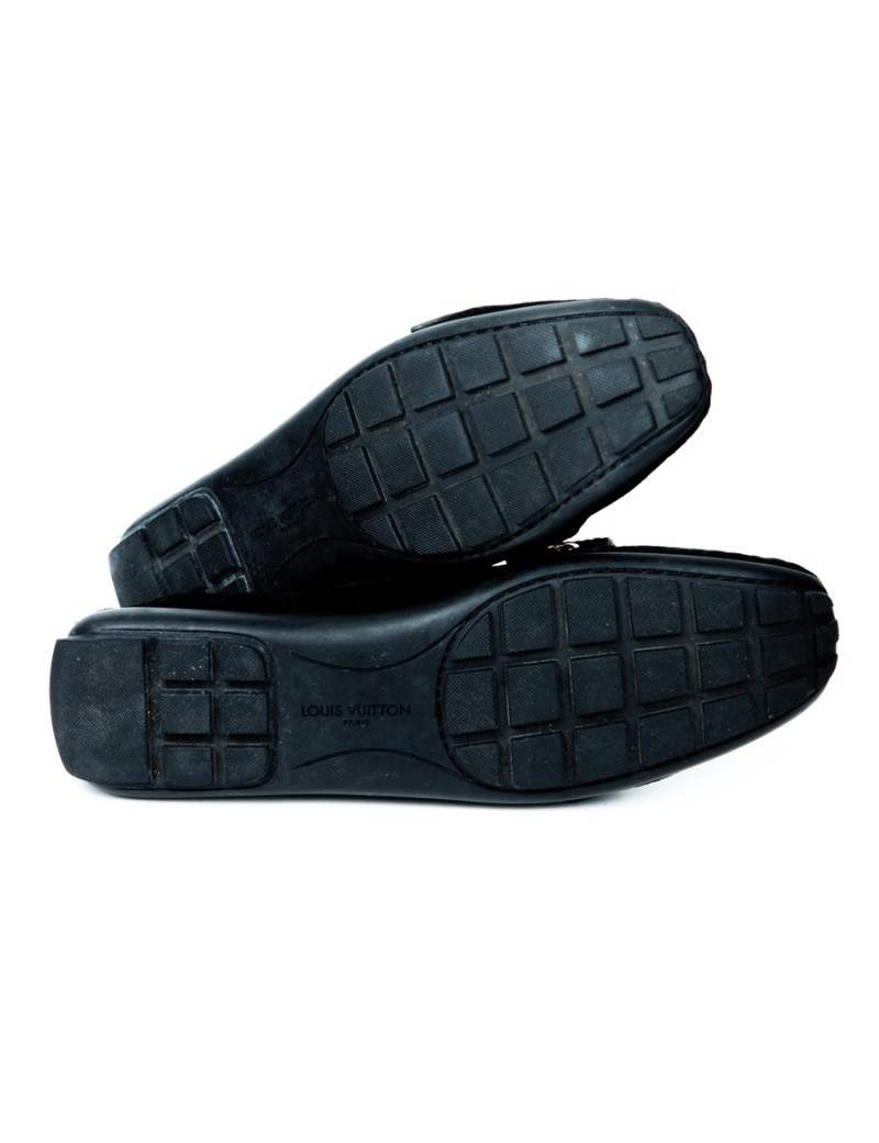 LOUIS VUITTON T 37 Black Suede moccasins