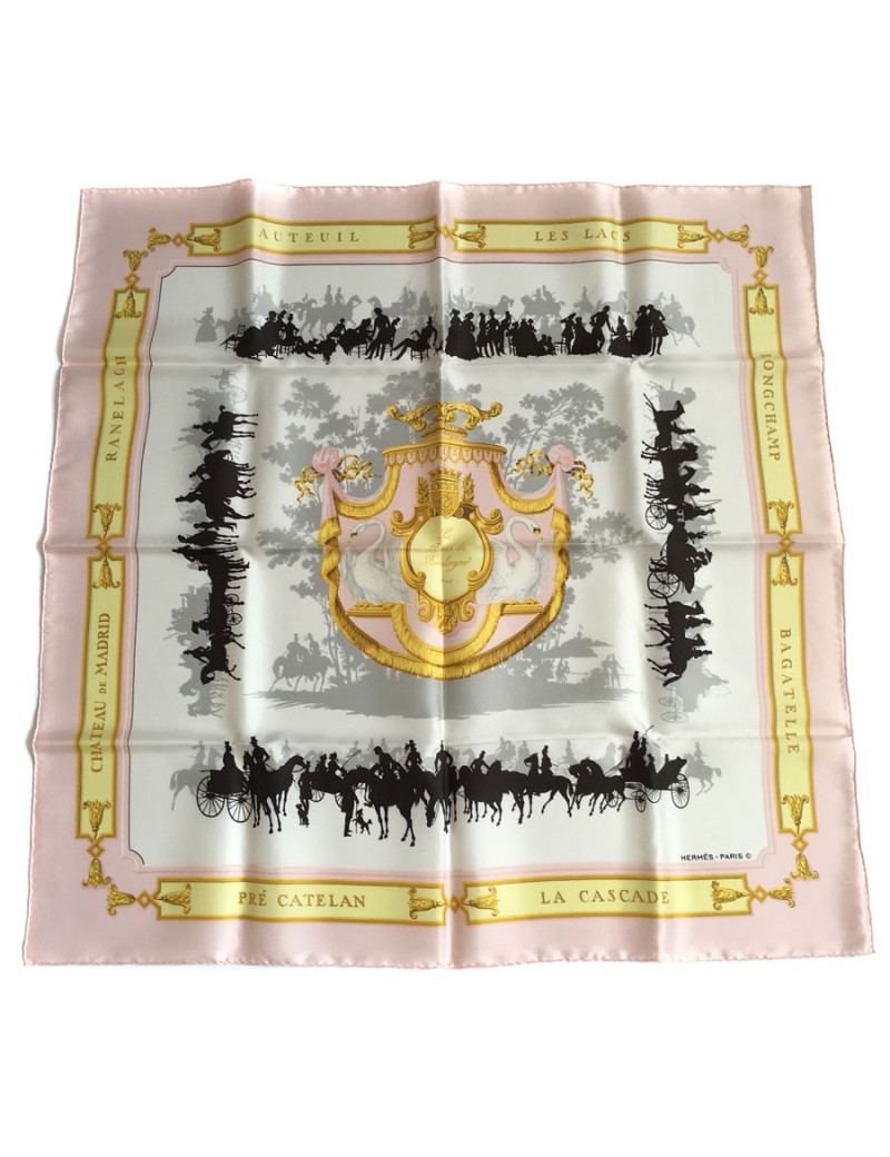 Carré HERMES "Les Bois de Boulogne" en soie