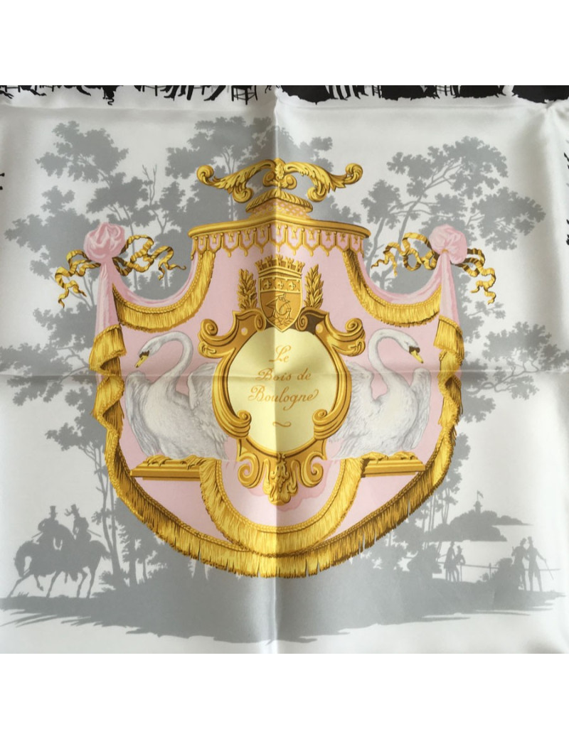 Carré HERMES "Les Bois de Boulogne" en soie