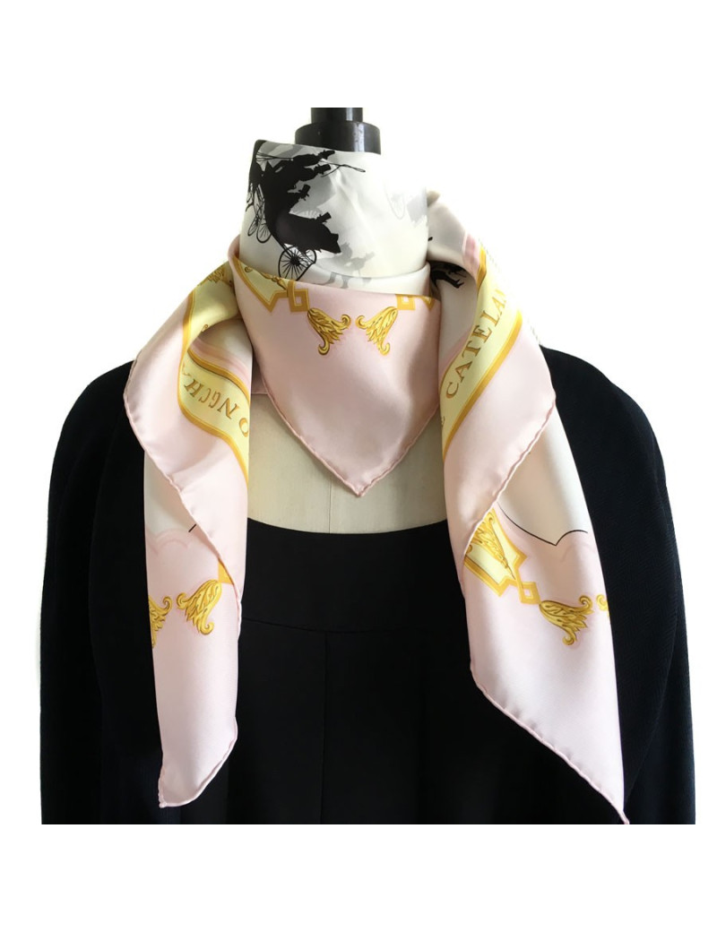 Carré HERMES "Les Bois de Boulogne" en soie