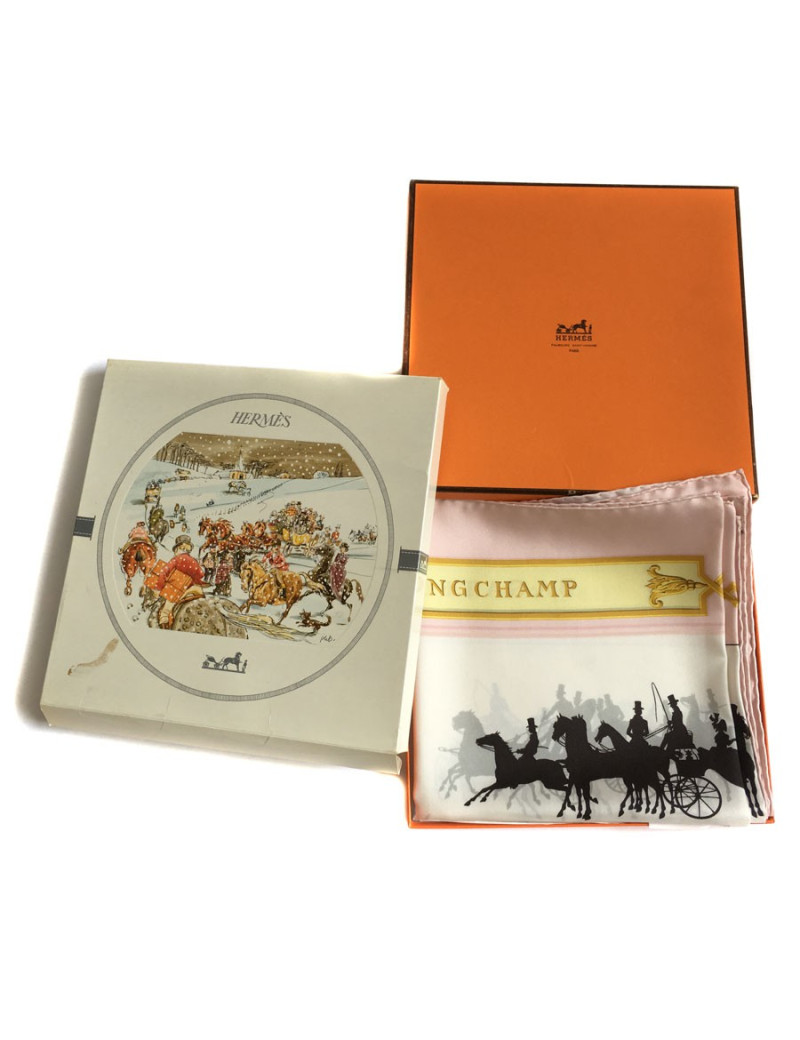 Carré HERMES "Les Bois de Boulogne" en soie