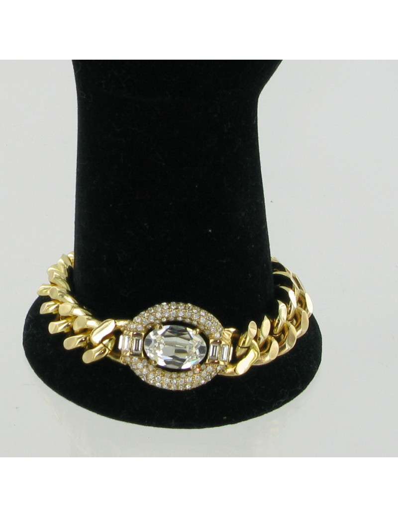 Bracelet gourmette doré cristal CHRISTIAN DIOR