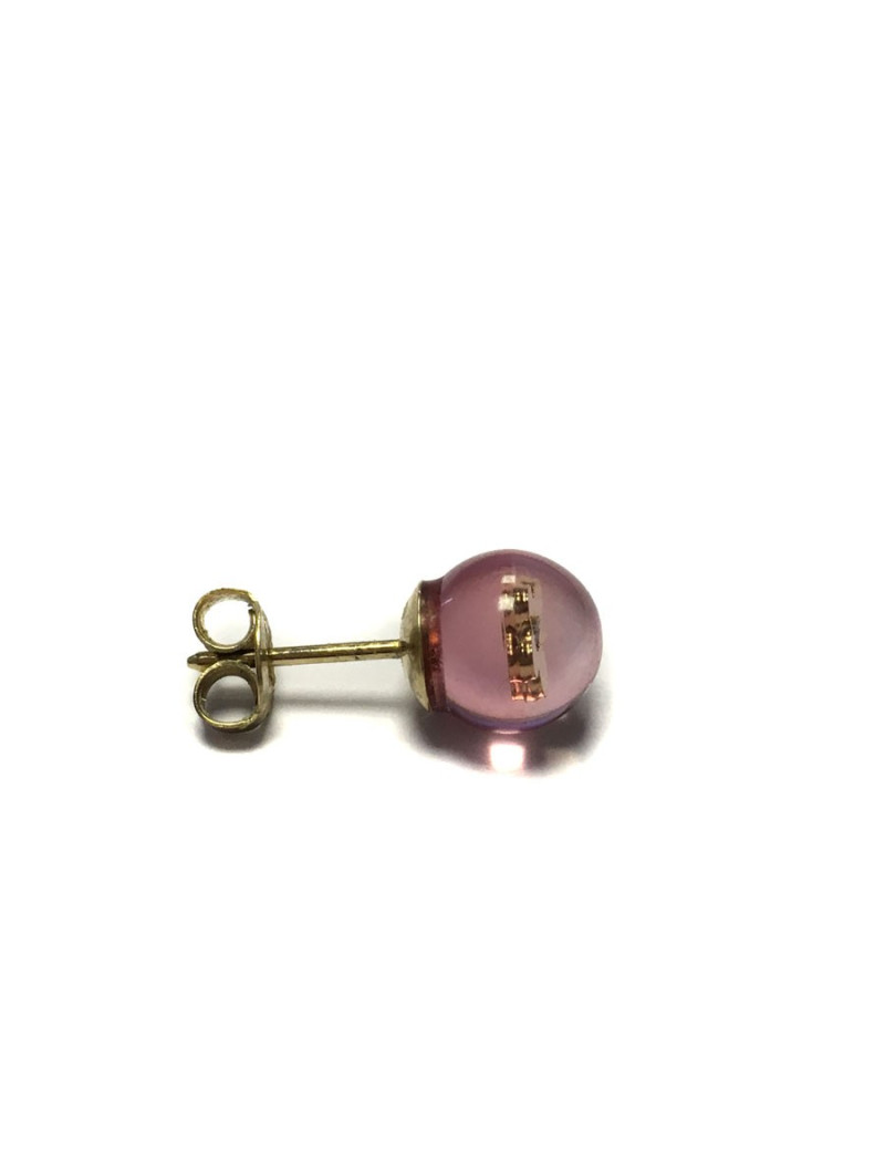Boucles d'oreille clous LOUIS VUITTON en plexi rose