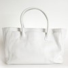 CHANEL white grained leather bag