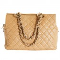 CHANEL caviar camel leather tote bag