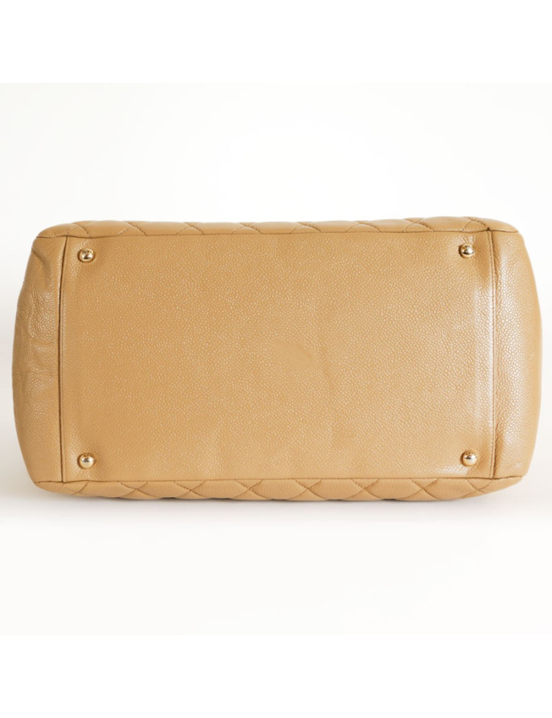 CHANEL caviar camel leather tote bag