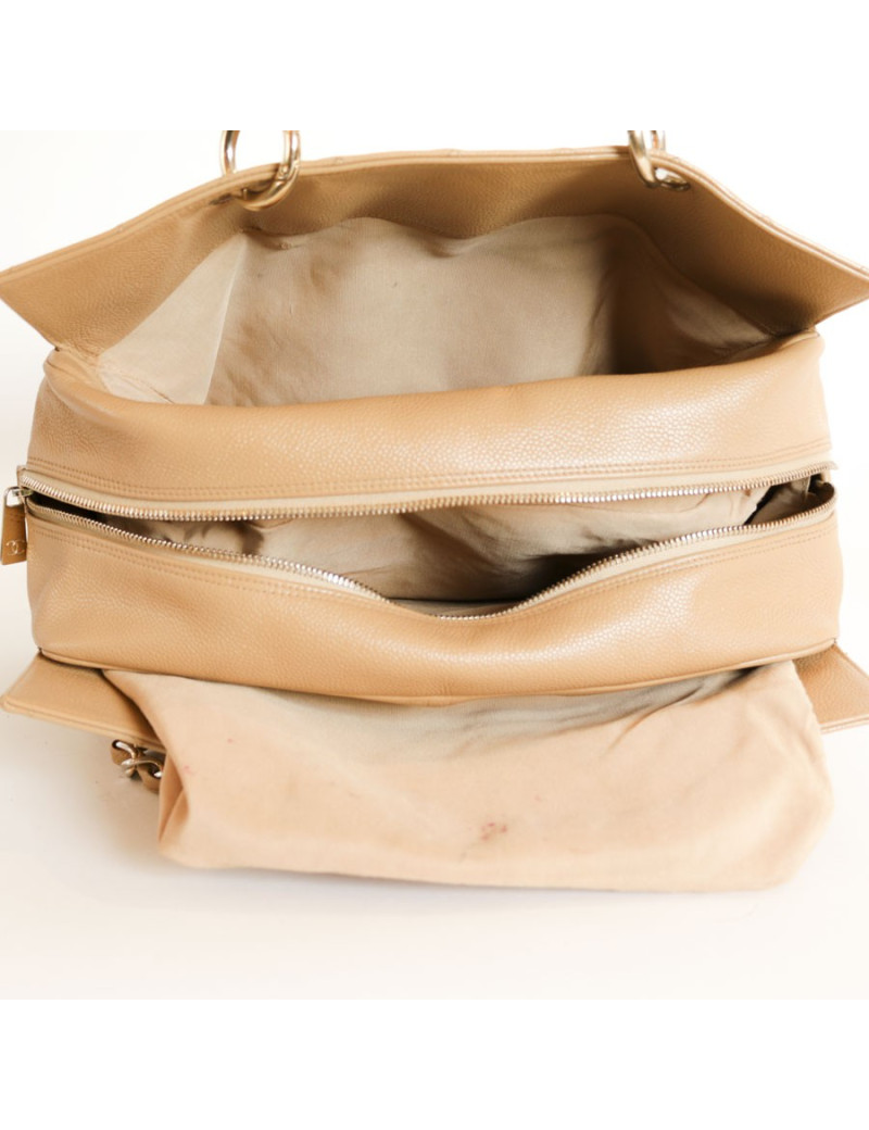 CHANEL caviar camel leather tote bag