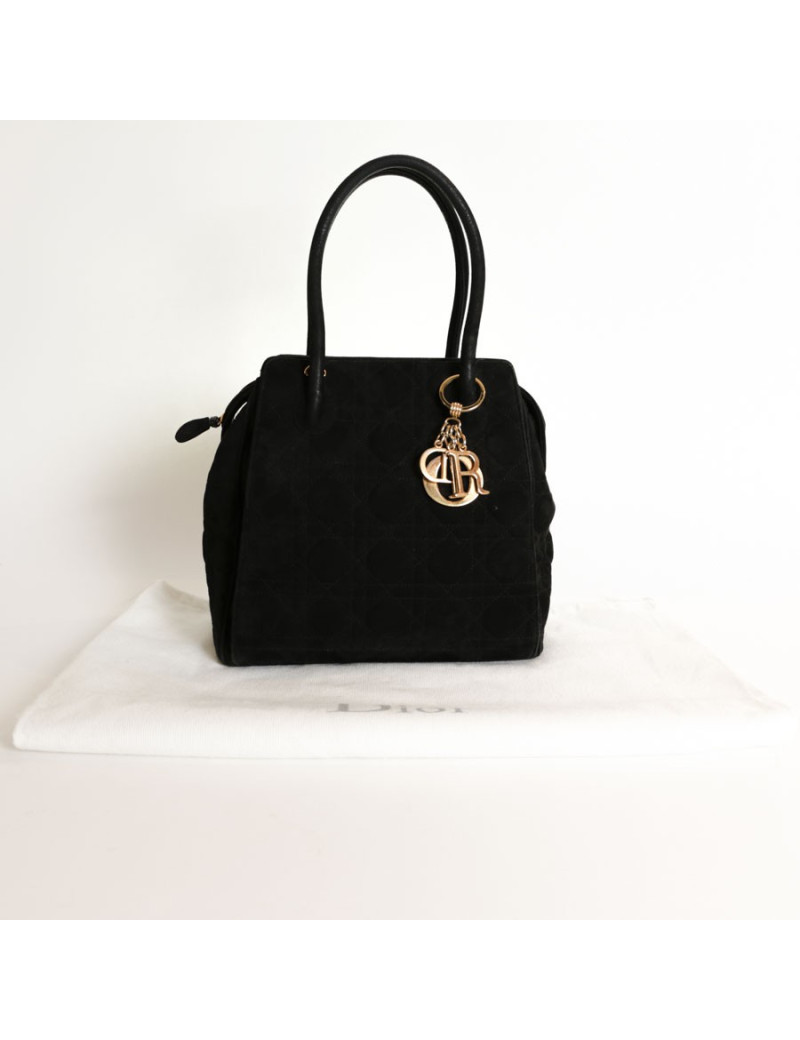 DIOR caning Black Suede bag