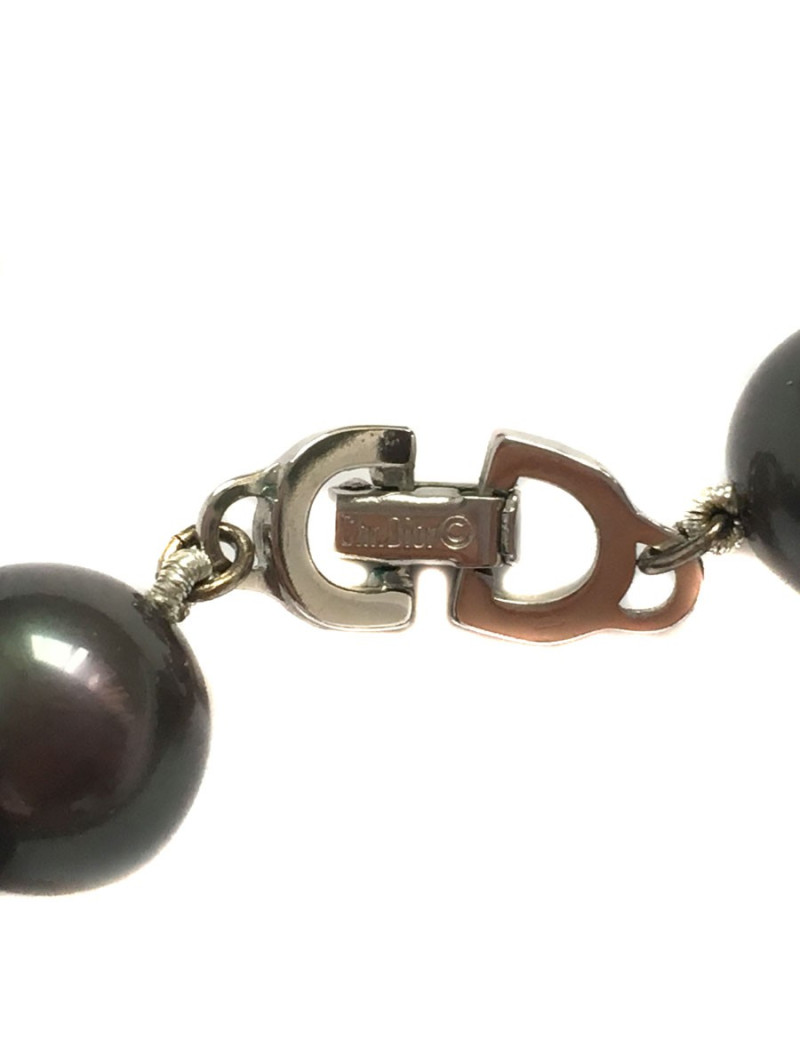 Grey Pearly beads Vintage CHRISTIAN DIOR necklace