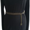 Belt CHANEL 3 row chain and brown leather