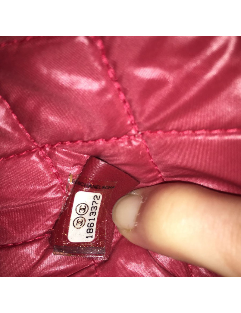 CHANEL Burgundy quilted leather pouch