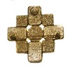 CELINE cross brooch in gilt metal, mother of pearl