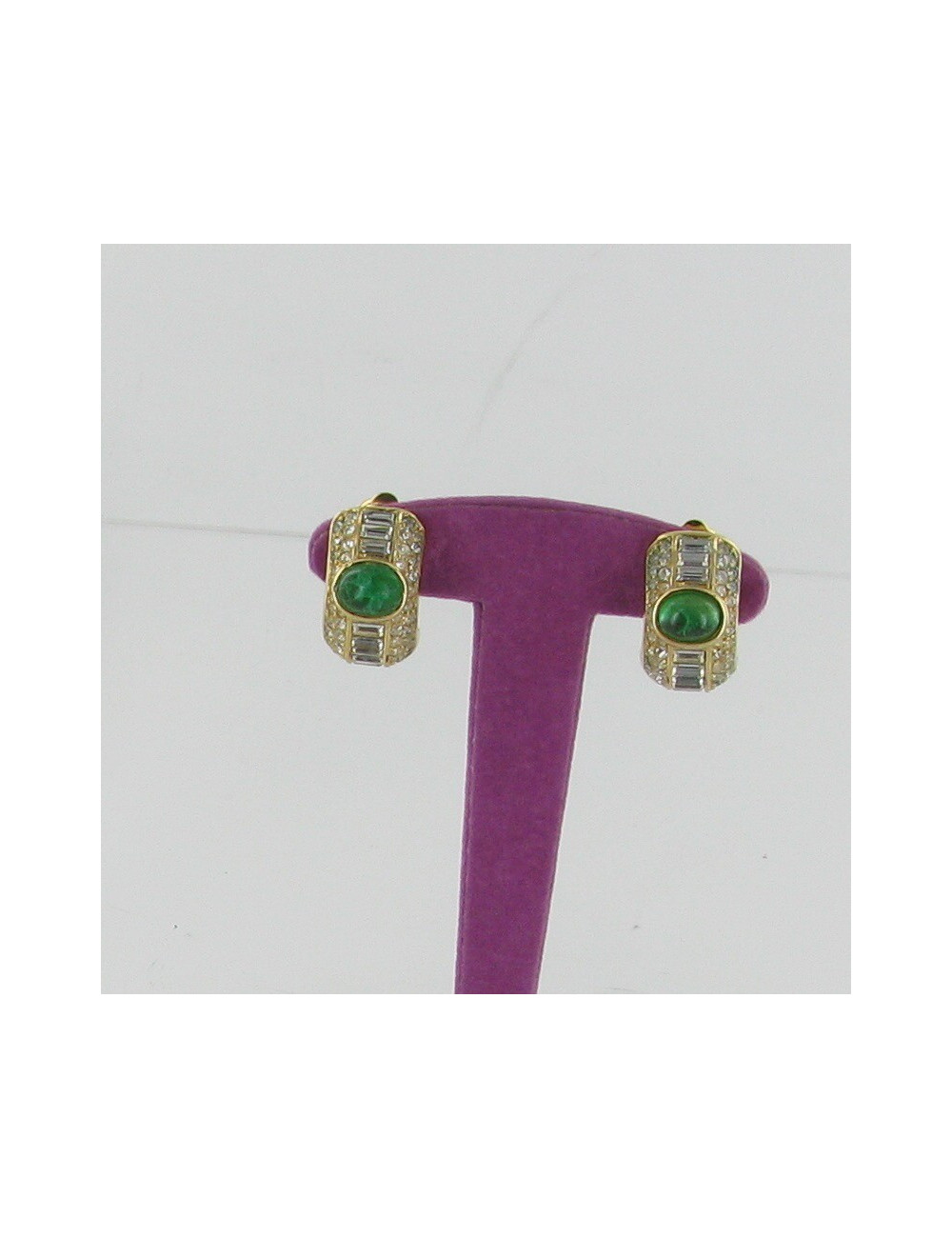 Bo clip strass et pâte de verre CHRISTIAN DIOR