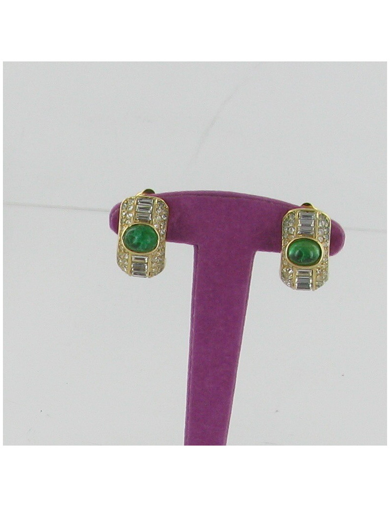 Bo clip strass et pâte de verre CHRISTIAN DIOR