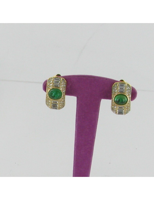 Bo clip strass et pâte de verre CHRISTIAN DIOR