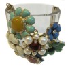 Cuff CHANEL transparent adorned florets in block glass and rhinestones