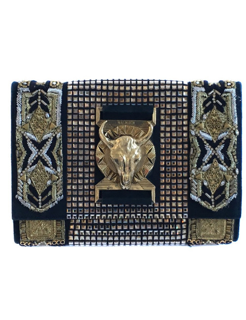 Pochette  du soir BALMAIN brodée or