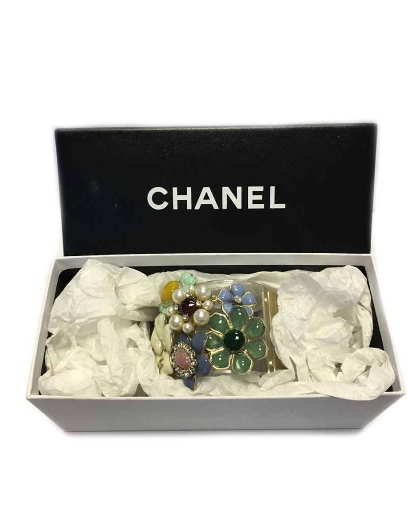 Manchette fleurettes CHANEL transparente