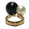 Ring CHANEL T 53.5 beads black and white