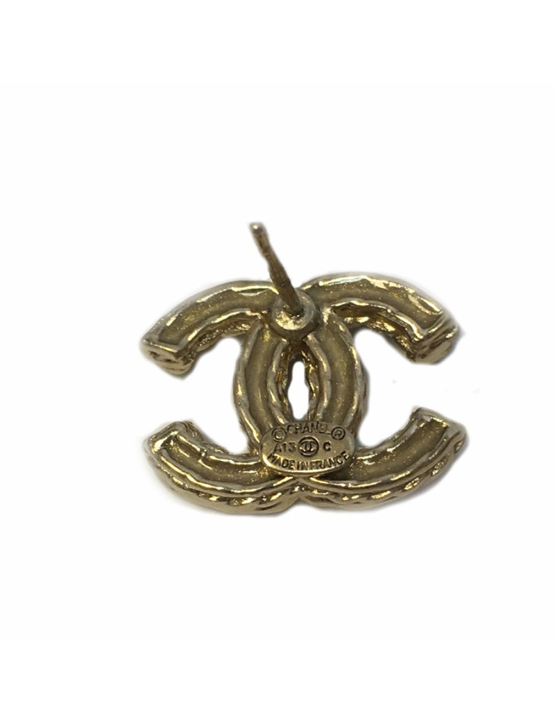 Boucles d'oreille clous CHANEL strass collection croisière 2013