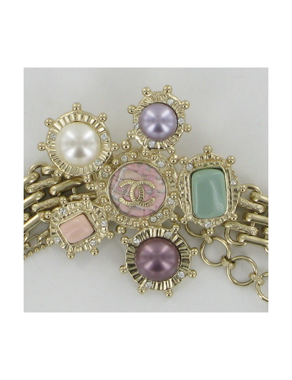 Ceinture bijou en métal or pâle CHANEL