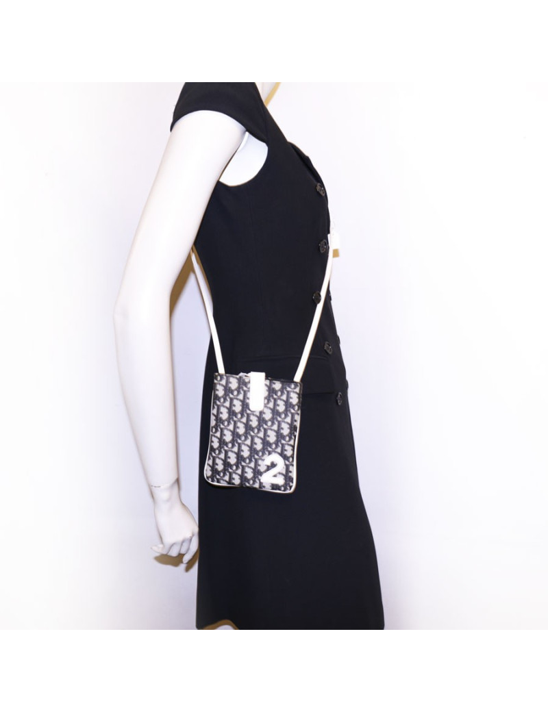 Pochette DIOR monogram bleu et blanche