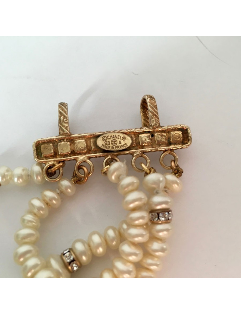 Long collier Couture  CHANEL  5 rangs  perles nacrées