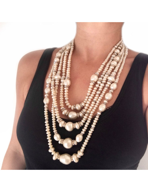 Multirangs Couture CHANEL Pearly beads necklace