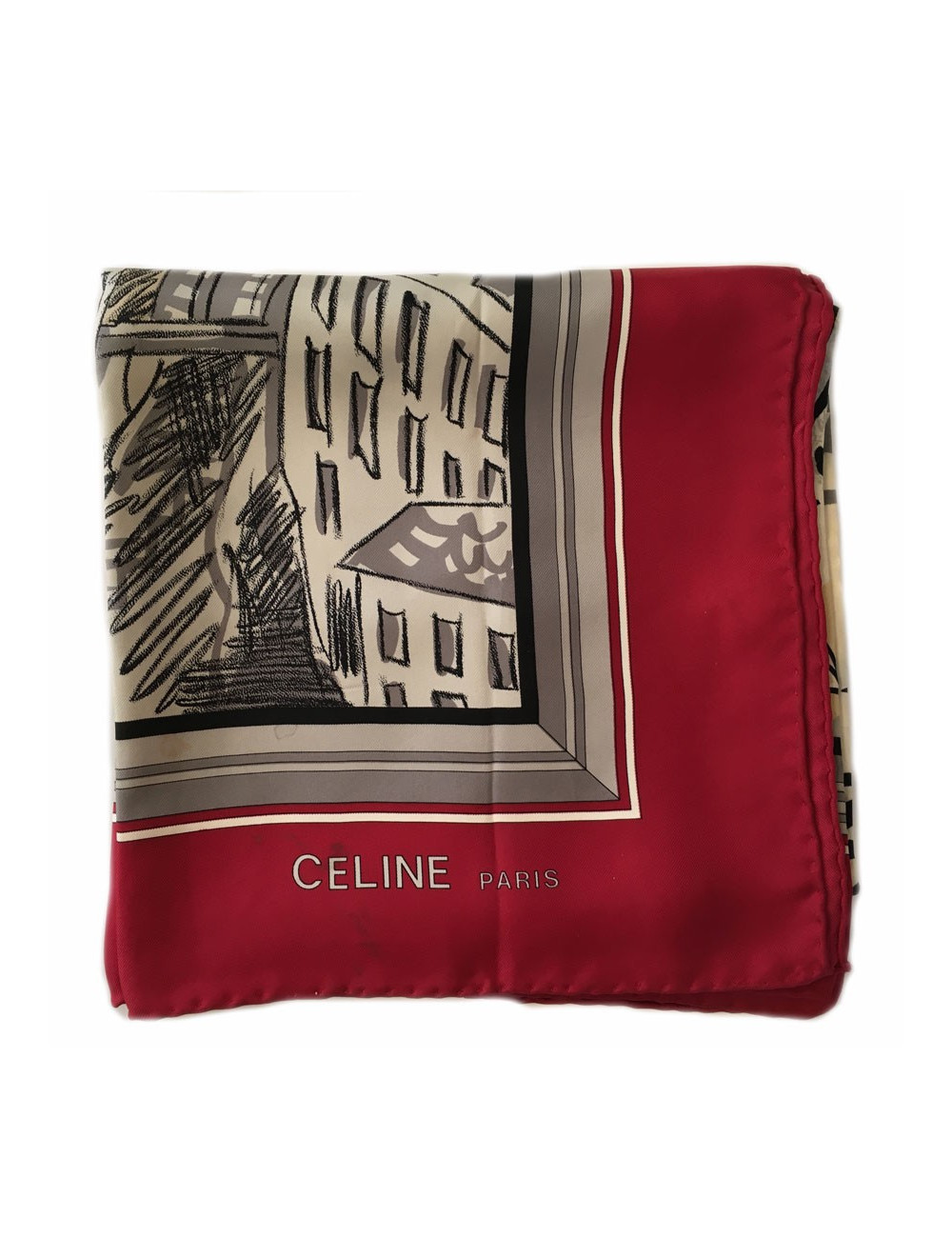 Carré de soie  "Paris" CÉLINE Vintage 
