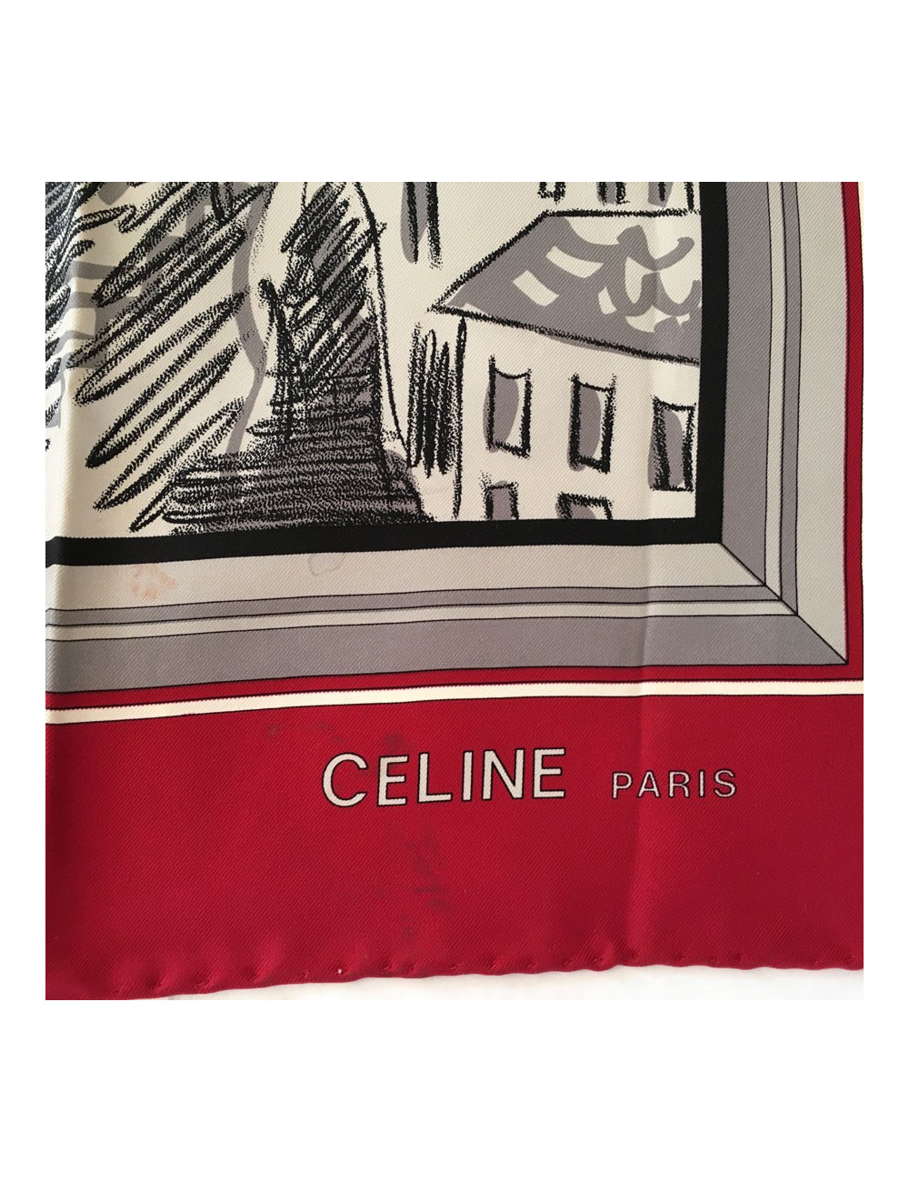 Carré de soie  "Paris" CÉLINE Vintage 