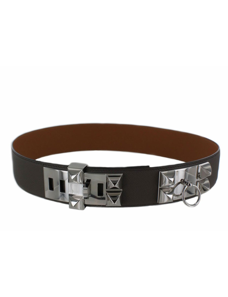 Ceinture Medor epsom étain bijouterie palladium