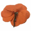 CHANEL Camellia in orange fabric pin