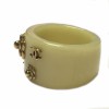 Ring CHANEL beige and Golden Camellia T53