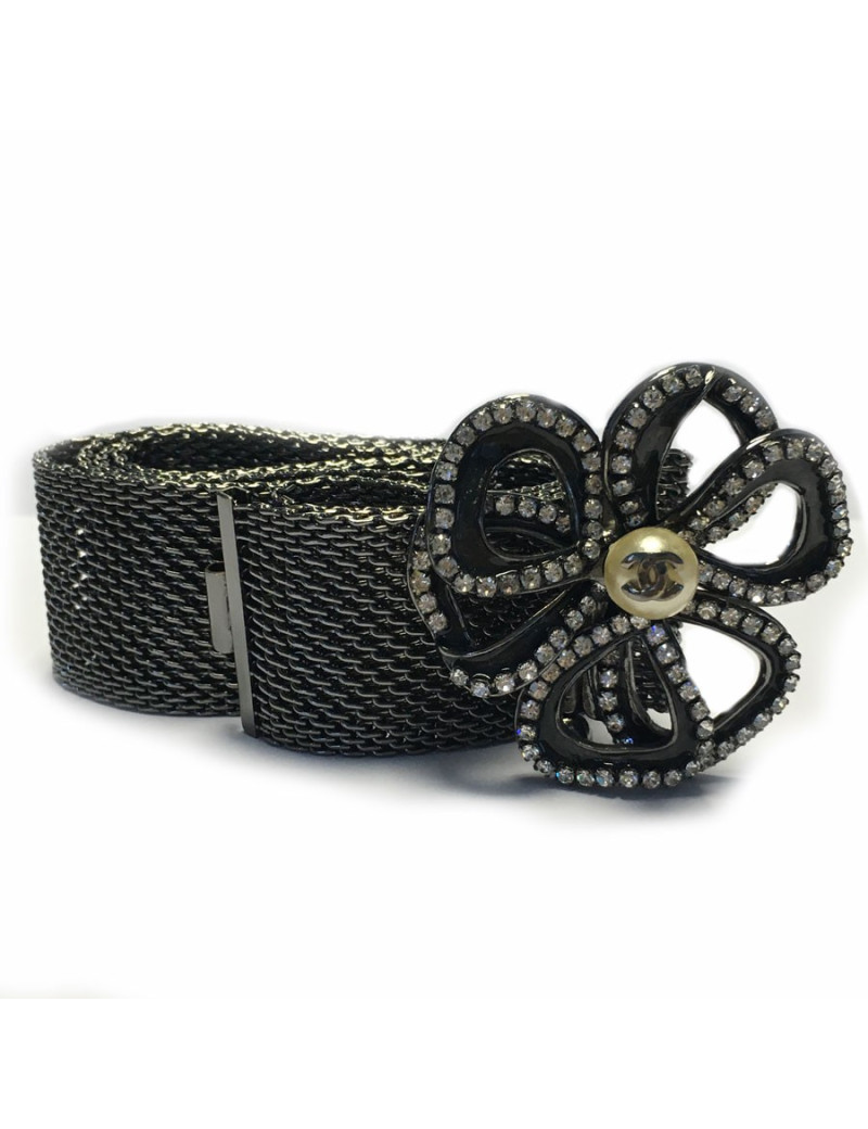 Ceinture CHANEL chaîne argent noirci
