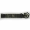 Belt CHANEL in blackened silver knitwear and camelia
