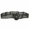 Belt CHANEL in blackened silver knitwear and camelia
