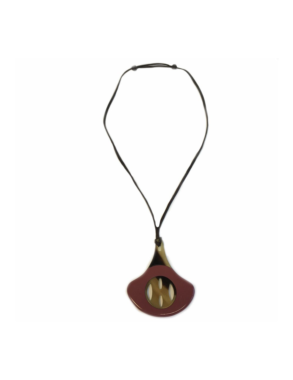 Pendentif HERMES avec cordon marron