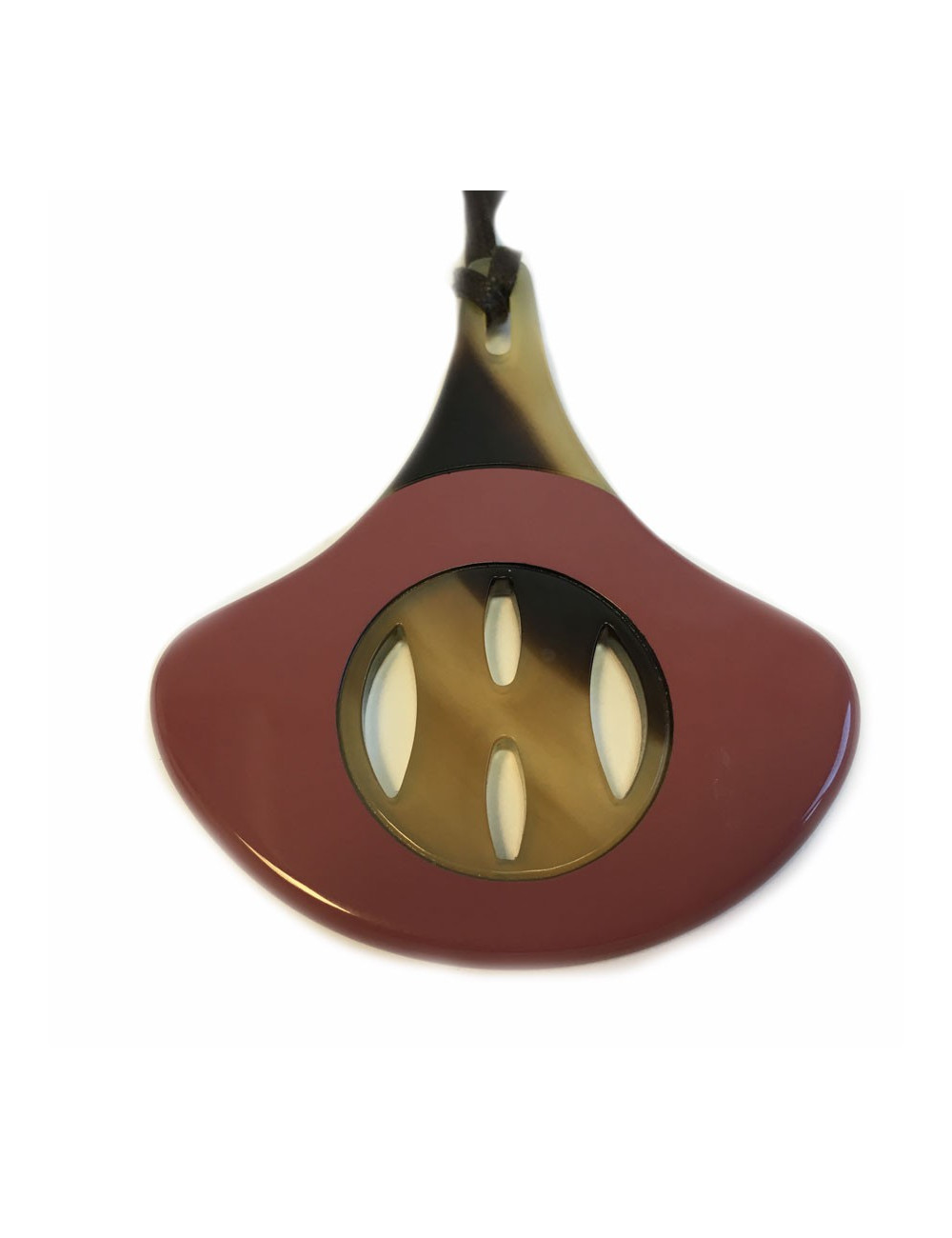 HERMES Horn of Buffalo with Brown cord pendant