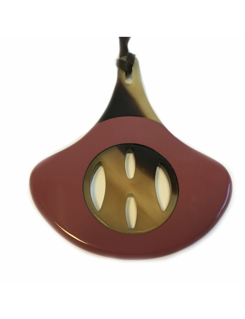 Pendentif HERMES avec cordon marron