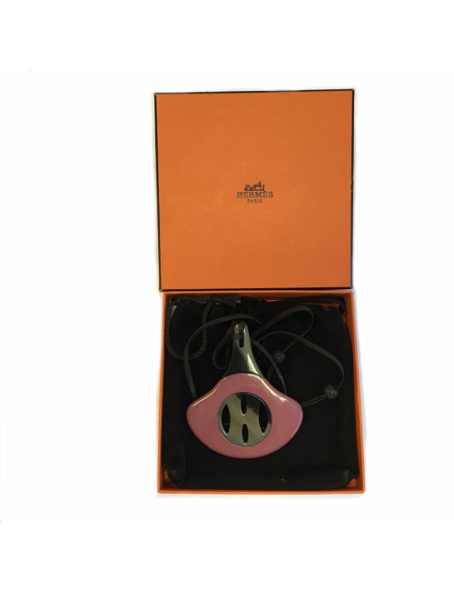 HERMES Horn of Buffalo with Brown cord pendant