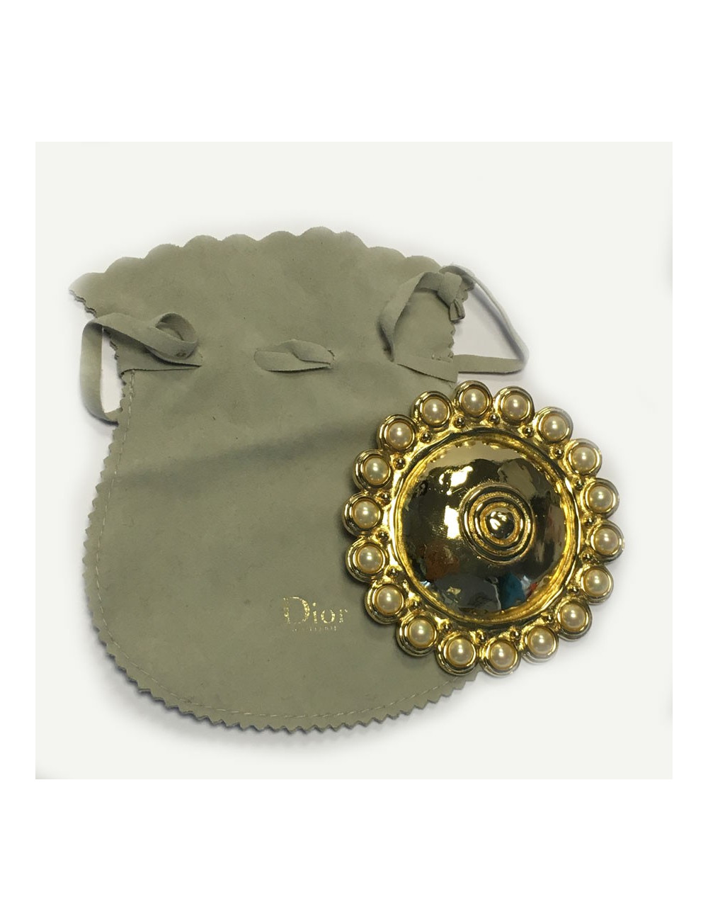 PIN CHRISTIAN DIOR beaded and gold Vintage