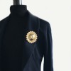 PIN CHRISTIAN DIOR beaded and gold Vintage