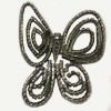 Large pin DIOR Butterfly in ruthenium and Pearly grey pearls