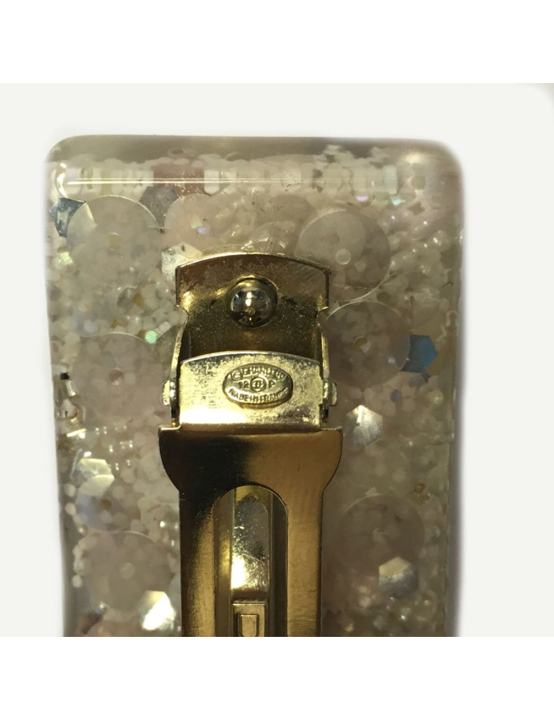 Barrette à cheveux CHANEL inclusions de perles nacrées et éclats dorés