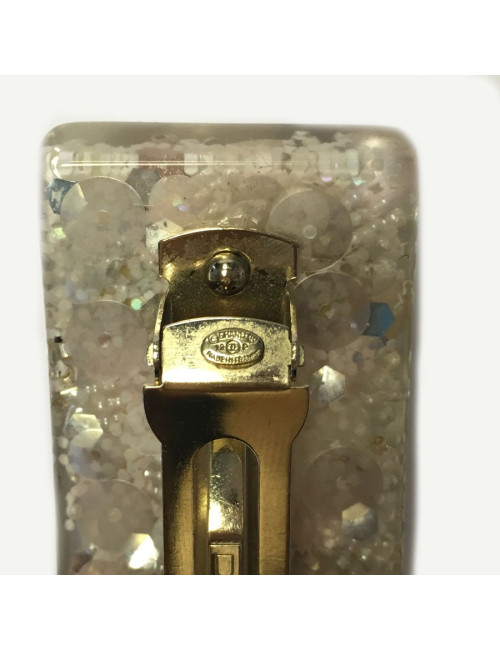 Barrette à cheveux CHANEL inclusions de perles nacrées et éclats dorés